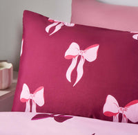 HKM-493459 Bow Pattern Digital Printed Bedding Set with 2 Pillowcases, Bed Sheet, and Duvet Cover - Various Sizes Available