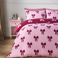 HKM-493459 Bow Pattern Digital Printed Bedding Set with 2 Pillowcases, Bed Sheet, and Duvet Cover - Various Sizes Available