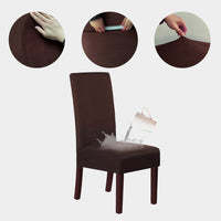 HKM-493523 Stretch Knit Suede Chair Covers in Multiple Colors - Set of 2/4/6