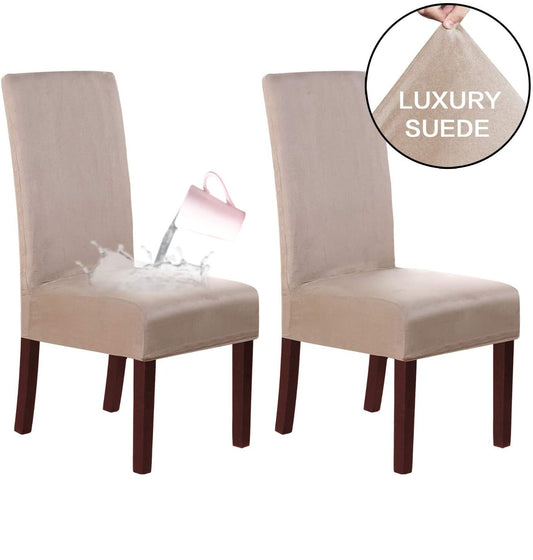 HKM-493523 Stretch Knit Suede Chair Covers in Multiple Colors - Set of 2/4/6