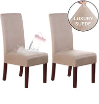 HKM-493523 Stretch Knit Suede Chair Covers in Multiple Colors - Set of 2/4/6