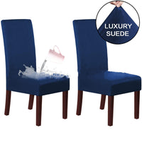 HKM-493523 Stretch Knit Suede Chair Covers in Multiple Colors - Set of 2/4/6