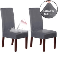 HKM-493523 Stretch Knit Suede Chair Covers in Multiple Colors - Set of 2/4/6