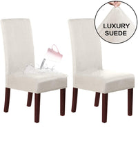 HKM-493523 Stretch Knit Suede Chair Covers in Multiple Colors - Set of 2/4/6
