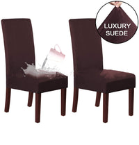HKM-493523 Stretch Knit Suede Chair Covers in Multiple Colors - Set of 2/4/6
