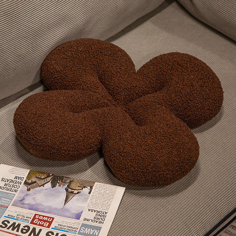HKM-493587 Minimalist Four-Leaf Clover Plush Pillow Toy for Children, 40cm in Various Colors