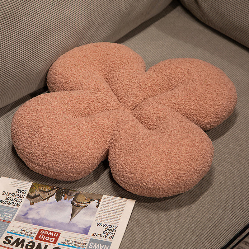 HKM-493587 Minimalist Four-Leaf Clover Plush Pillow Toy for Children, 40cm in Various Colors