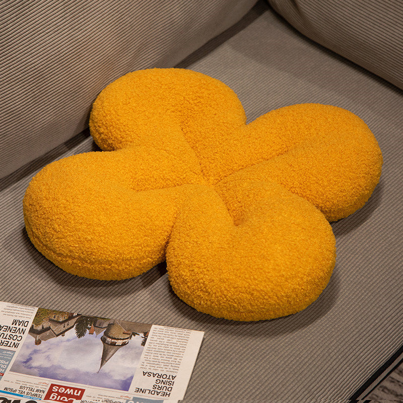 HKM-493587 Minimalist Four-Leaf Clover Plush Pillow Toy for Children, 40cm in Various Colors
