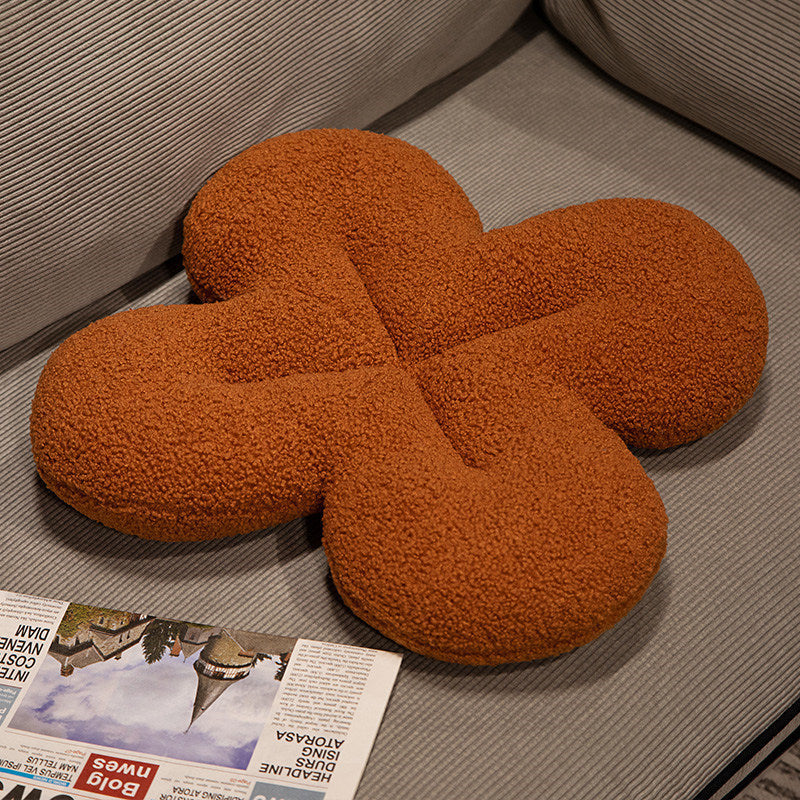 HKM-493587 Minimalist Four-Leaf Clover Plush Pillow Toy for Children, 40cm in Various Colors