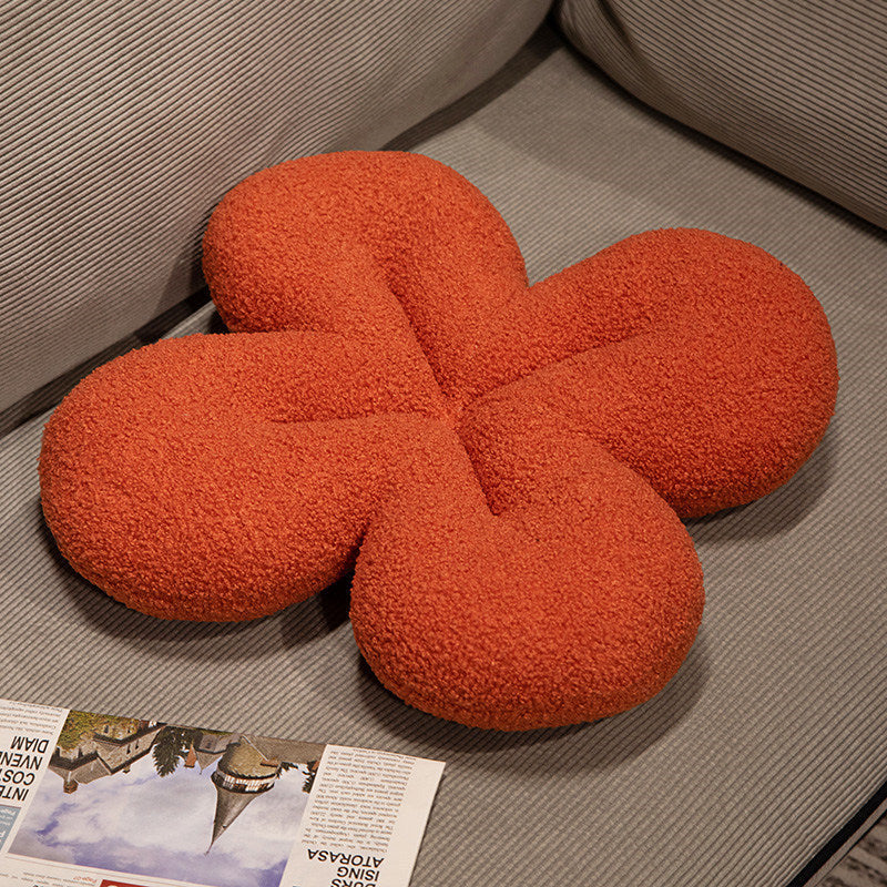 HKM-493587 Minimalist Four-Leaf Clover Plush Pillow Toy for Children, 40cm in Various Colors