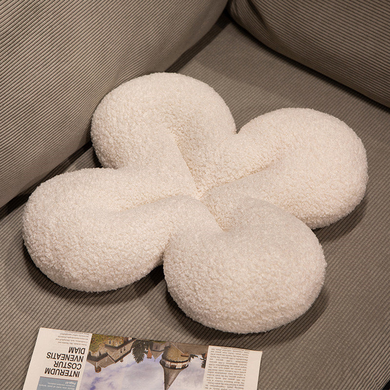 HKM-493587 Minimalist Four-Leaf Clover Plush Pillow Toy for Children, 40cm in Various Colors