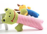 HKM-493651 Plush Sound Toys: Yellow Puppy, Coffee Calf, Green Frog - Soft and Cuddly Characters