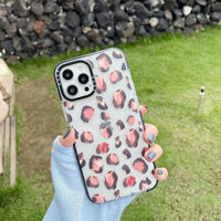 HKM-493715 Coffee Leopard Print Silicone Phone Case for Apple Models