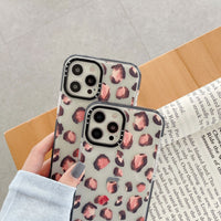 HKM-493715 Coffee Leopard Print Silicone Phone Case for Apple Models
