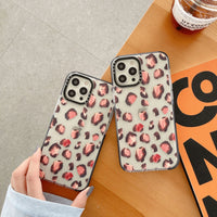 HKM-493715 Coffee Leopard Print Silicone Phone Case for Apple Models