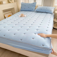 HKM-493779 Soybean Fiber Quilted Fitted Sheet with Cute Animal & Floral Patterns - Multiple Sizes Available
