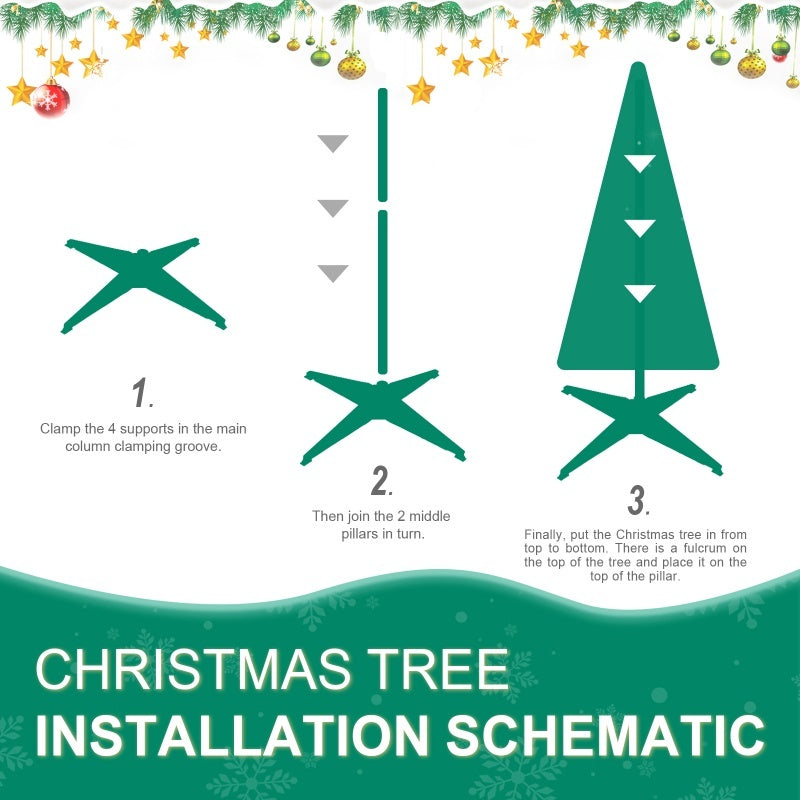 HKM-493907 6ft Pop Up Christmas Tree with 150 Lights, Ribbons, Flowers, Snowflakes, and Ornaments