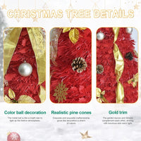 HKM-493907 6ft Pop Up Christmas Tree with 150 Lights, Ribbons, Flowers, Snowflakes, and Ornaments