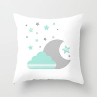 HKM-493907 Star Moon Cartoon Pillowcase - 45x45cm Decorative Cushion Cover