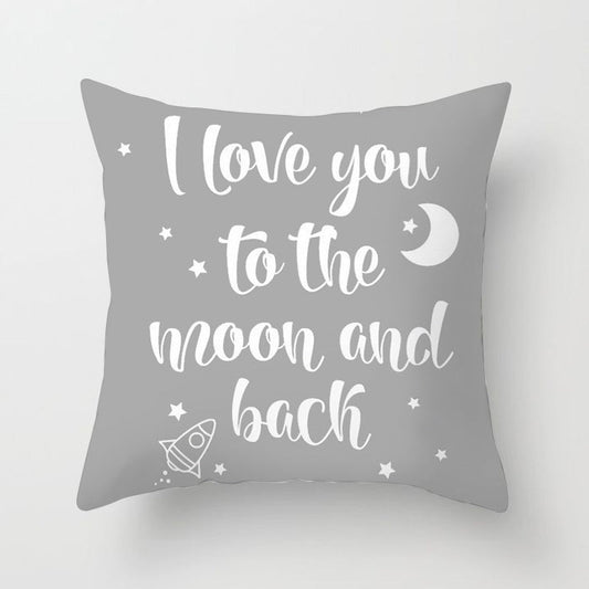 HKM-493907 Star Moon Cartoon Pillowcase - 45x45cm Decorative Cushion Cover
