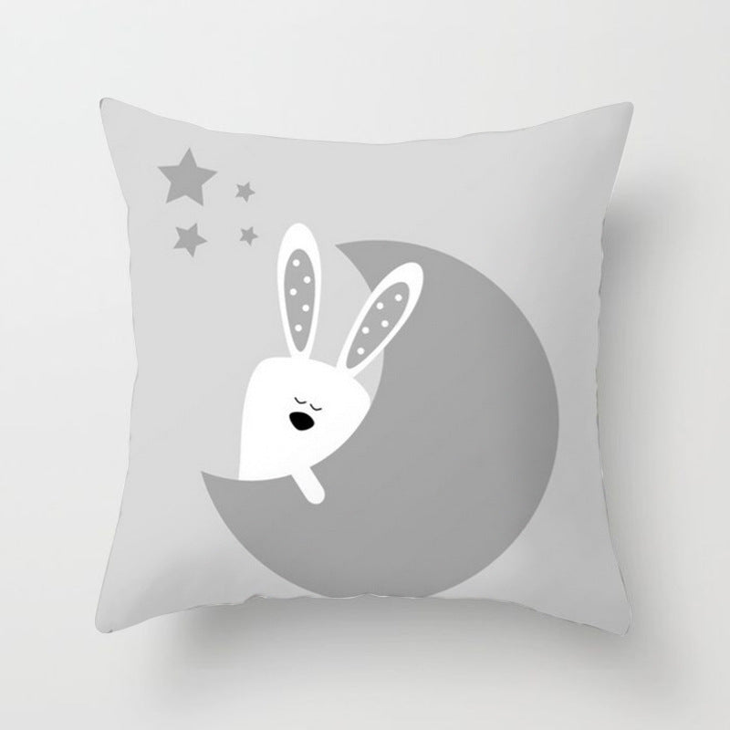 HKM-493907 Star Moon Cartoon Pillowcase - 45x45cm Decorative Cushion Cover