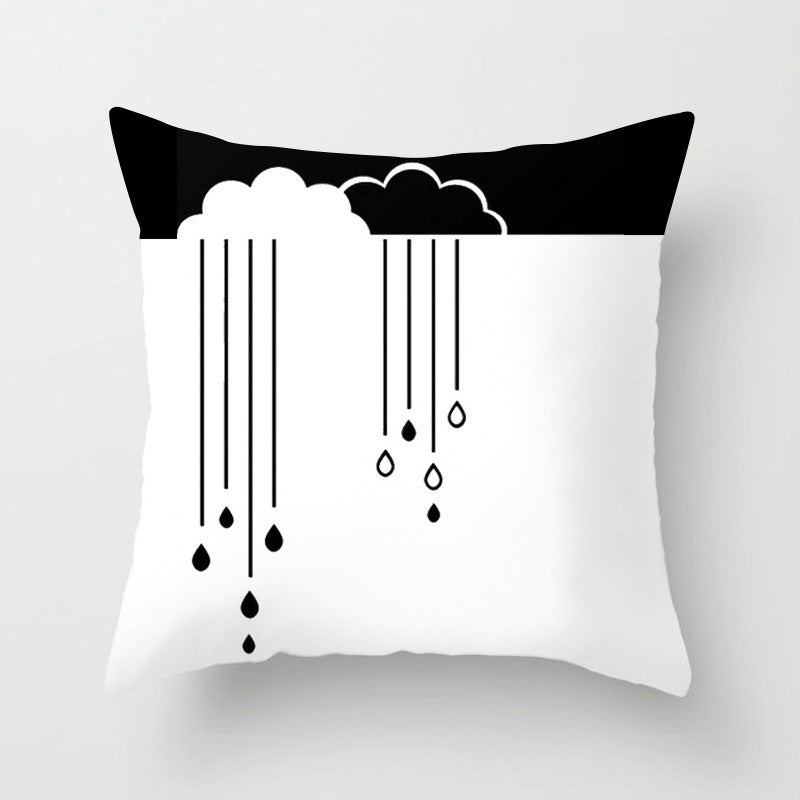 HKM-493907 Star Moon Cartoon Pillowcase - 45x45cm Decorative Cushion Cover