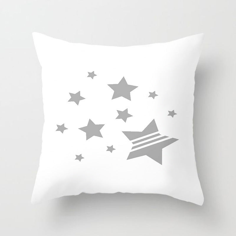 HKM-493907 Star Moon Cartoon Pillowcase - 45x45cm Decorative Cushion Cover