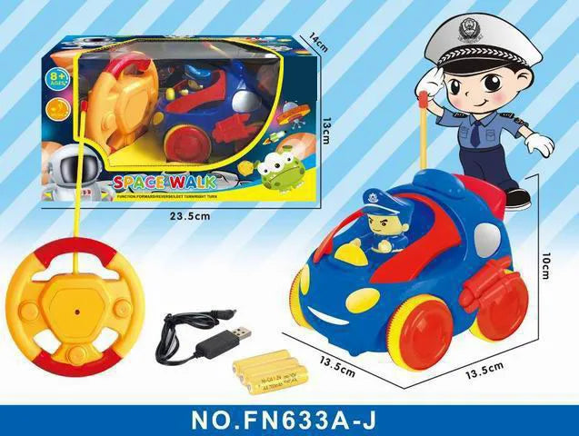 HKM-494035 Cartoon Space Doll Remote Control Car for Kids - Mini Electric Vehicle, Indoor/Outdoor RC Toy