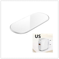 HKM-494163 Dual Wireless Charging Station with Indicator - Compatible with Type-C Devices, Starry Gray and Cool Silver
