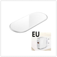 HKM-494163 Dual Wireless Charging Station with Indicator - Compatible with Type-C Devices, Starry Gray and Cool Silver