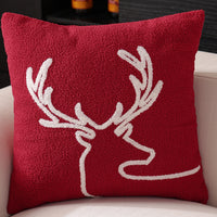 HKM-494227 Christmas Snowflake Embroidery Pillow Cover - 45x45cm Polyester Fiber Cushion Case