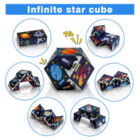 HKM-494355 Transforming 3D Magnetic Infinity Cube Puzzle - Stress Relief Fidget Toy
