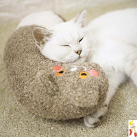 HKM-494419 Cozy Polyester Cat Mat with Meow Pillow - Brown and Tiger Designs