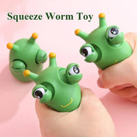 HKM-494419 Green Eye Bouncing Worm Squeeze Toy for Kids - Fun Novelty Gift for Ages 2 and Up