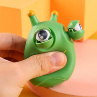 HKM-494419 Green Eye Bouncing Worm Squeeze Toy for Kids - Fun Novelty Gift for Ages 2 and Up