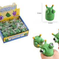 HKM-494419 Green Eye Bouncing Worm Squeeze Toy for Kids - Fun Novelty Gift for Ages 2 and Up