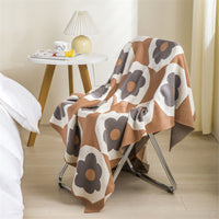 HKM-494611 Cozy Chenille Cotton Sunflower Throw Blanket - 130x160cm