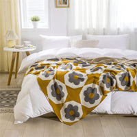 HKM-494611 Cozy Chenille Cotton Sunflower Throw Blanket - 130x160cm
