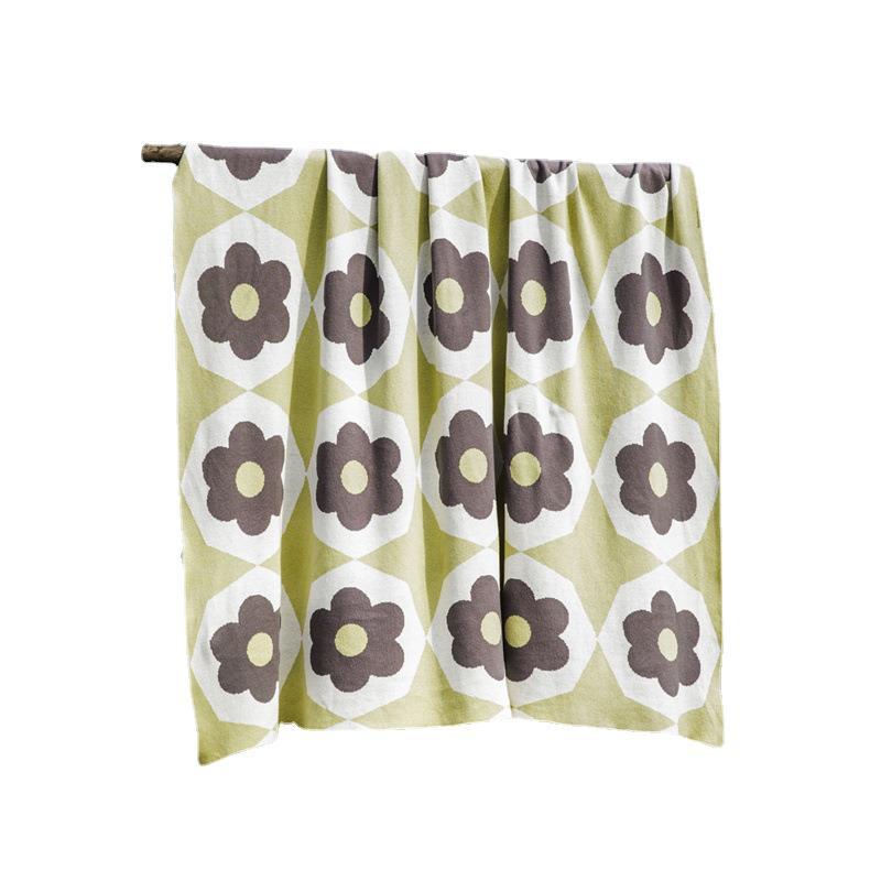 HKM-494611 Cozy Chenille Cotton Sunflower Throw Blanket - 130x160cm