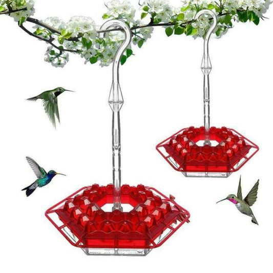 HKM-494867 Hexagonal Flower Bird Feeder in Multiple Colors for Outdoor Bird Watching
