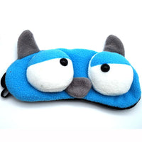 HKM-494931 Cartoon Sleep Goggles in Blue Monster, Rabbit, and More - Adjustable Flannel Eye Protection
