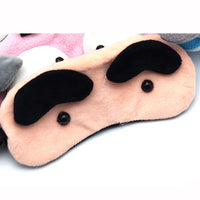 HKM-494931 Cartoon Sleep Goggles in Blue Monster, Rabbit, and More - Adjustable Flannel Eye Protection