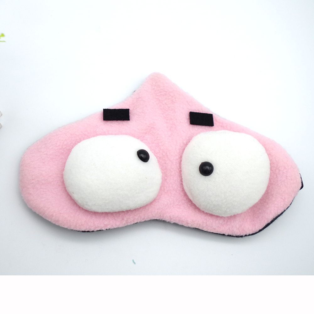 HKM-494931 Cartoon Sleep Goggles in Blue Monster, Rabbit, and More - Adjustable Flannel Eye Protection