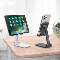 HKM-494995 Adjustable Metal Tablet & Phone Stand - Foldable Desk Holder for iPad and iPhone