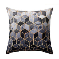 HKM-494995 Geometric Plush Polyester Fiber Pillow Cover - 45x45cm with PP Cotton Filling