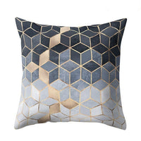 HKM-494995 Geometric Plush Polyester Fiber Pillow Cover - 45x45cm with PP Cotton Filling