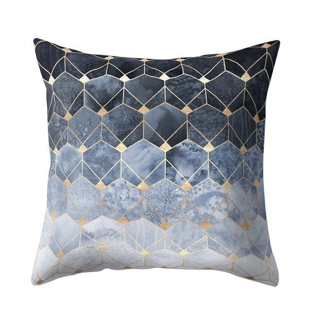 HKM-494995 Geometric Plush Polyester Fiber Pillow Cover - 45x45cm with PP Cotton Filling