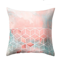 HKM-494995 Geometric Plush Polyester Fiber Pillow Cover - 45x45cm with PP Cotton Filling