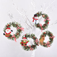 HKM-495059 Christmas PVC Wreath Pendant with Snowman, Elk, Bear, and Gingerbread Design
