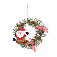 HKM-495059 Christmas PVC Wreath Pendant with Snowman, Elk, Bear, and Gingerbread Design